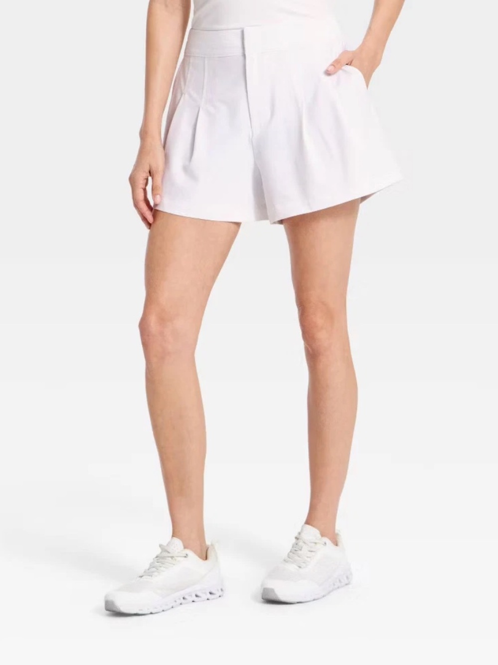 all in motion White Pleated Athletic Golf Shorts